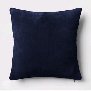 Threshold Washed Cotton Velvet Square Throw Pillow Blue